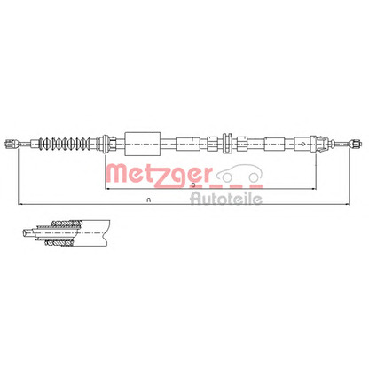 Zdjęcie Cięgno, hamulec postojowy METZGER 115511