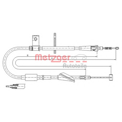 Foto Cable de accionamiento, freno de estacionamiento METZGER 115746