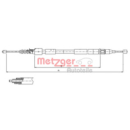 Foto Cable de accionamiento, freno de estacionamiento METZGER 115759