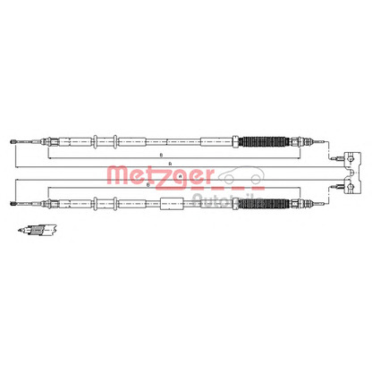 Foto Cable de accionamiento, freno de estacionamiento METZGER 115770