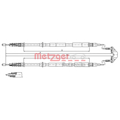 Foto Cable de accionamiento, freno de estacionamiento METZGER 115950