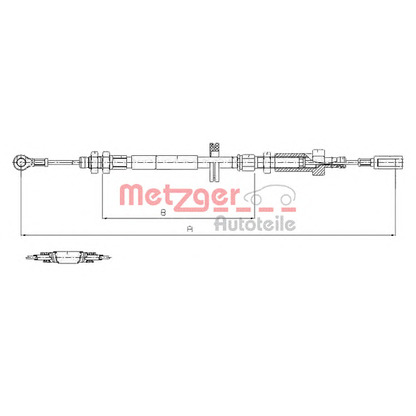 Фото Трос, стояночная тормозная система METZGER 11717