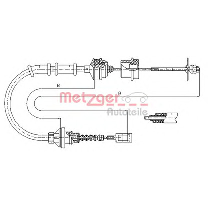 Foto Cable de accionamiento, accionamiento del embrague METZGER 11725