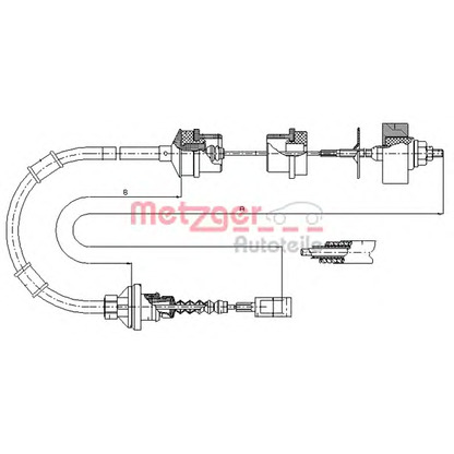 Foto Cable de accionamiento, accionamiento del embrague METZGER 11728