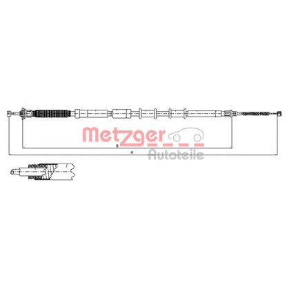 Foto Cable de accionamiento, freno de estacionamiento METZGER 120719