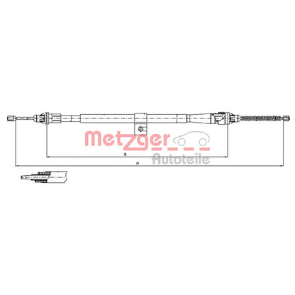 Foto Cable de accionamiento, freno de estacionamiento METZGER 170007