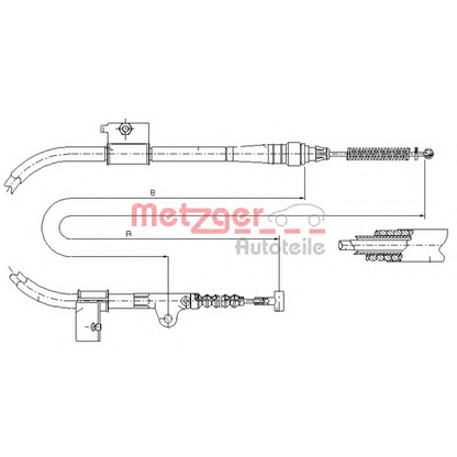Foto Cable de accionamiento, freno de estacionamiento METZGER 170333