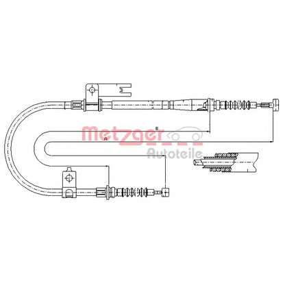 Foto Cable de accionamiento, freno de estacionamiento METZGER 170596