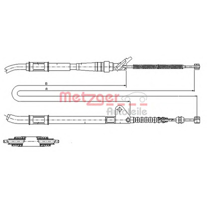 Foto Cable de accionamiento, freno de estacionamiento METZGER 171467