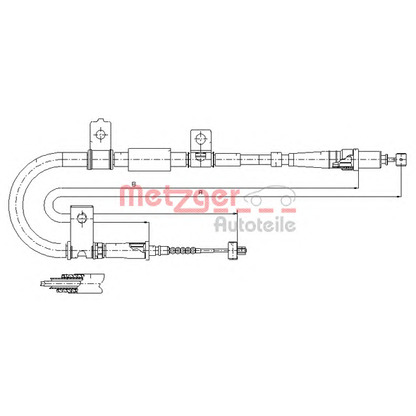 Foto Cable de accionamiento, freno de estacionamiento METZGER 172551