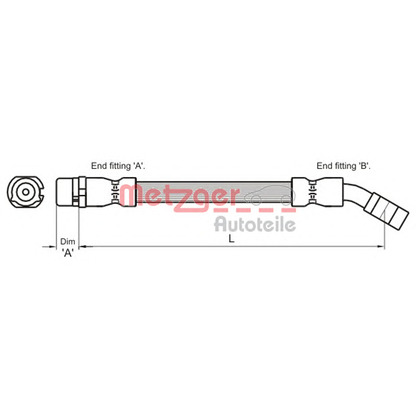 Foto Tubo flexible de frenos METZGER 4112834