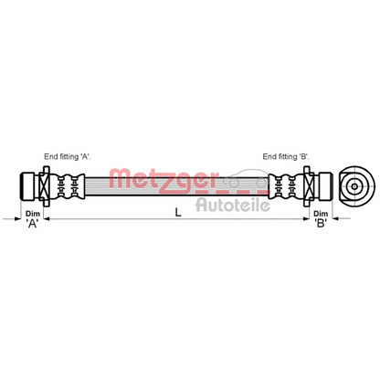 Foto Tubo flexible de frenos METZGER 4115159