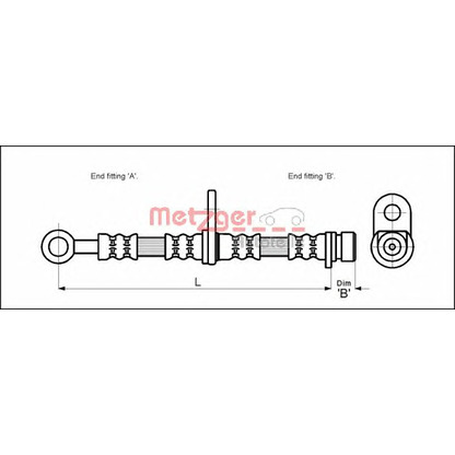 Foto Tubo flexible de frenos METZGER 4115152