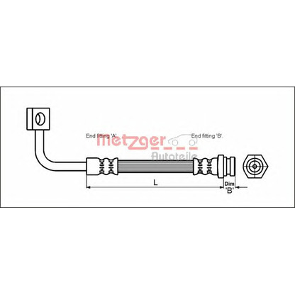 Foto Tubo flexible de frenos METZGER 4111019