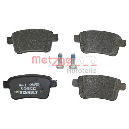 Photo Brake Pad Set, disc brake METZGER 1160104