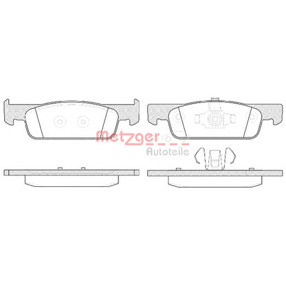 Photo Brake Pad Set, disc brake METZGER 154000