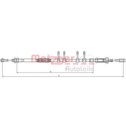 Foto Cable de accionamiento, freno de estacionamiento METZGER 104743