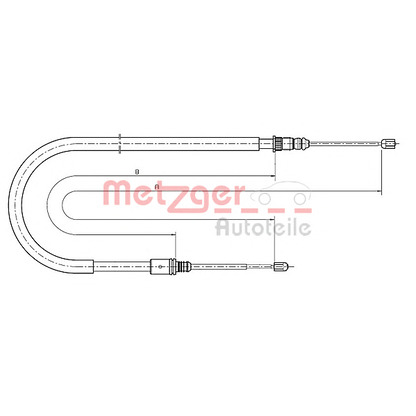 Foto Cable de accionamiento, freno de estacionamiento METZGER 106791