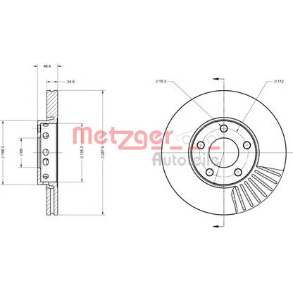 Photo Brake Disc METZGER 6110016