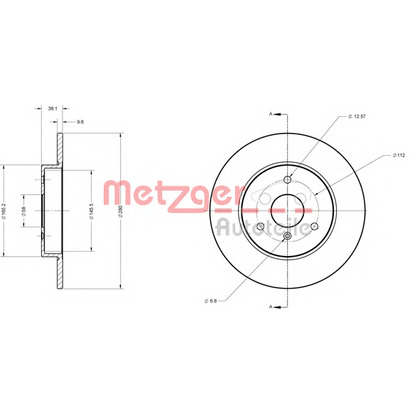 Foto Disco de freno METZGER 6110040