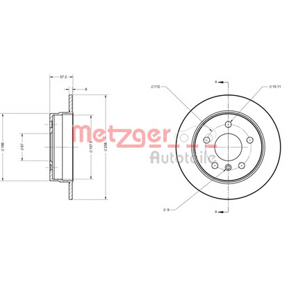 Zdjęcie Tarcza hamulcowa METZGER 6110041