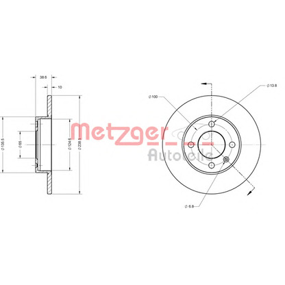 Foto Disco de freno METZGER 6110060