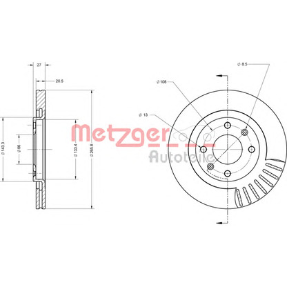 Foto Disco de freno METZGER 6110067