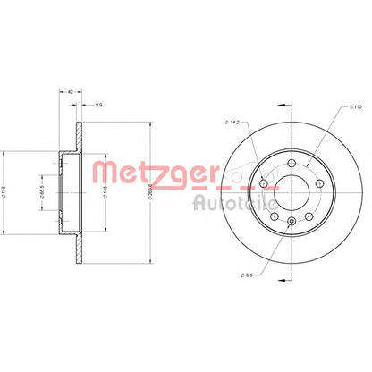 Фото Тормозной диск METZGER 6110102