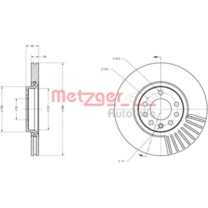 Photo Disque de frein METZGER 6110103