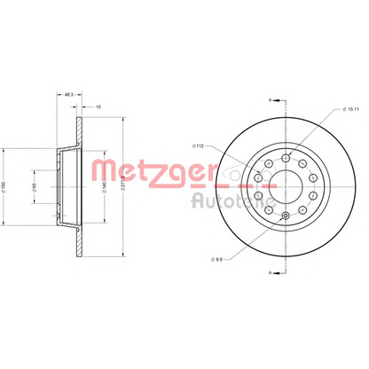 Photo Brake Disc METZGER 6110108