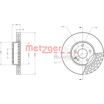 Foto Disco de freno METZGER 6110121