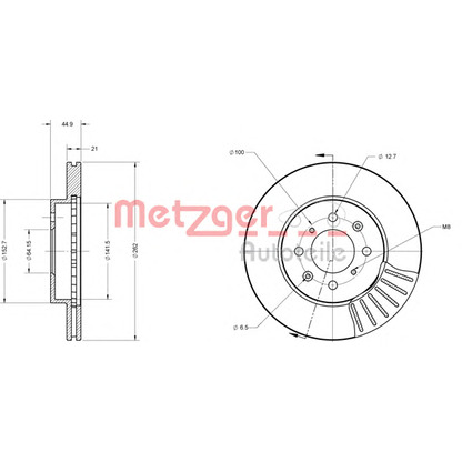 Foto Disco  freno METZGER 6110128