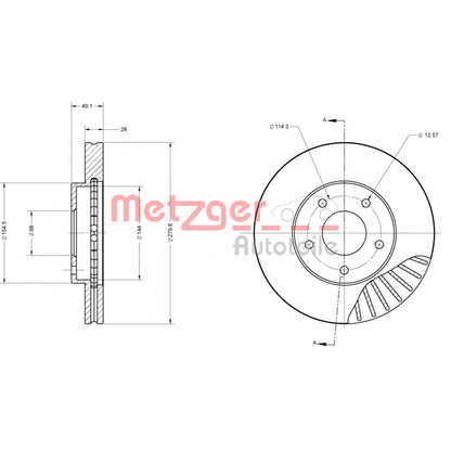 Photo Brake Disc METZGER 6110132