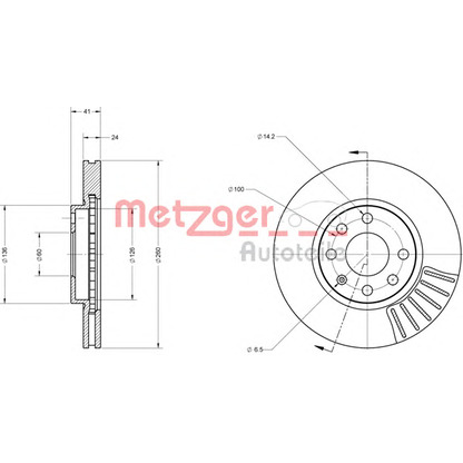 Photo Disque de frein METZGER 6110145