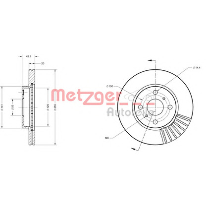 Foto Disco de freno METZGER 6110154