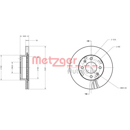 Foto Disco  freno METZGER 6110160