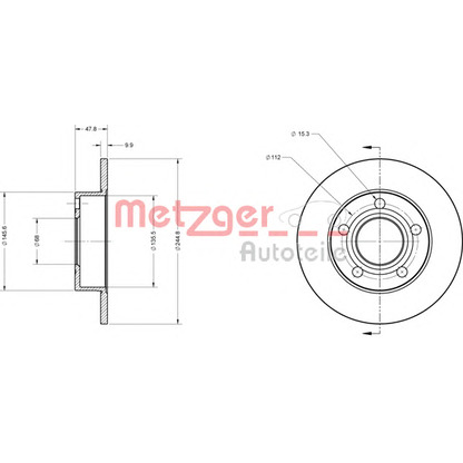 Zdjęcie Tarcza hamulcowa METZGER 6110168