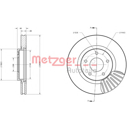 Foto Disco de freno METZGER 6110177