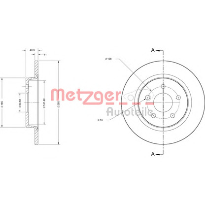 Foto Disco  freno METZGER 6110180