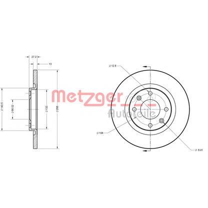 Foto Disco  freno METZGER 6110185