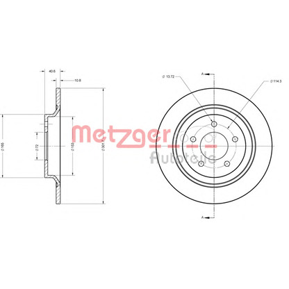 Foto Disco  freno METZGER 6110198