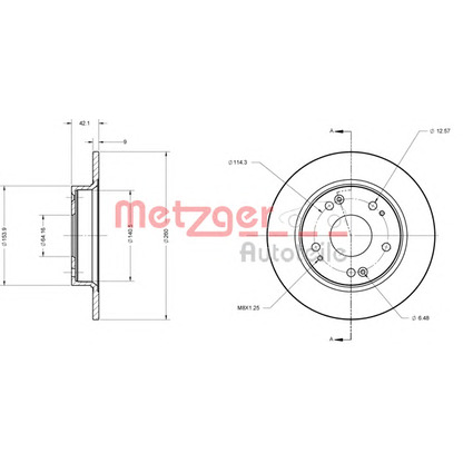 Foto Disco de freno METZGER 6110199