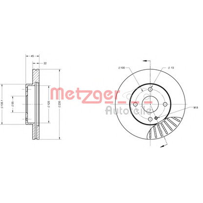 Foto Disco  freno METZGER 6110202