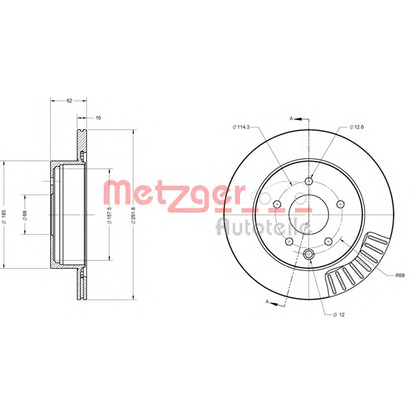 Foto Disco de freno METZGER 6110217