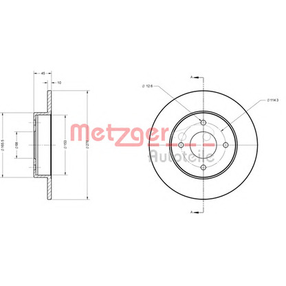 Foto Disco de freno METZGER 6110220