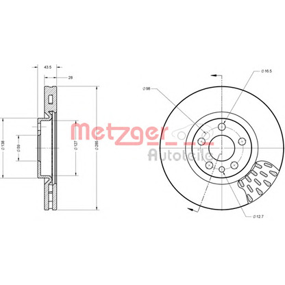 Photo Brake Disc METZGER 6110239