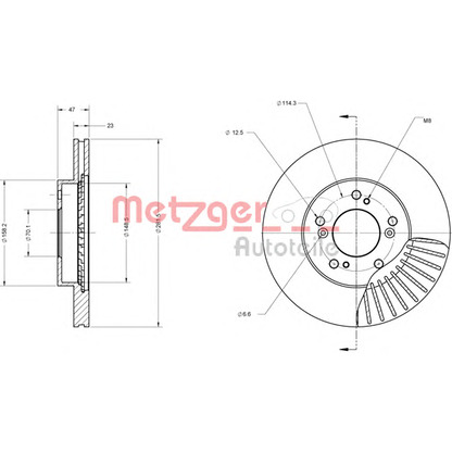 Foto Disco  freno METZGER 6110249