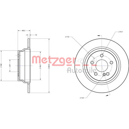 Foto Disco de freno METZGER 6110274