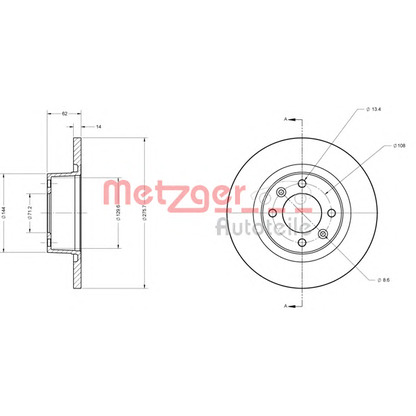 Photo Brake Disc METZGER 6110281