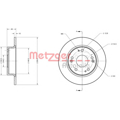 Foto Disco de freno METZGER 6110302